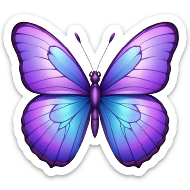 Purple butterfly with sharp ends on their wings sticker