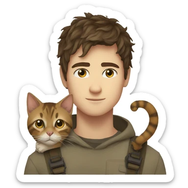 Newt from the maze runner with a cat sticker
