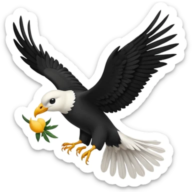 lazo negro con una paloma blanca de la paz sticker