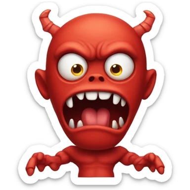 Red Monster with no eyeballs and he rib cage sticker