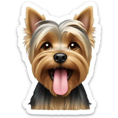Yorkshire terrier with tongue out sticker