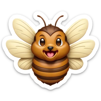 Cinematic Cute Yawning Hornet Portrait Emoji, Head tilted slightly with a dramatic, wide-open yawn, showcasing a small, striped body with softly drooping wings and sleepy, half-closed eyes, Simplified yet irresistibly adorable features, highly detailed, glowing with a soft, cozy glow, high shine, relaxed yet expressive, stylized with a dash of whimsical insect charm, soft glowing outline, capturing the essence of a drowsy yet affectionate hornet that appears ready to stretch out for a nap! sticker