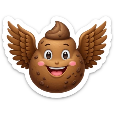 make a poop with wings sticker