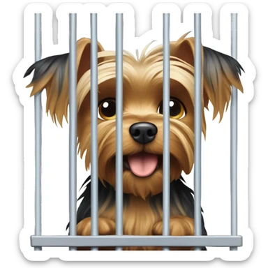 Yorkie breaking out of jail sticker
