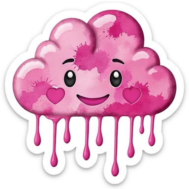 Realistic, watercolor, month February title splatter ìn pinks  sticker