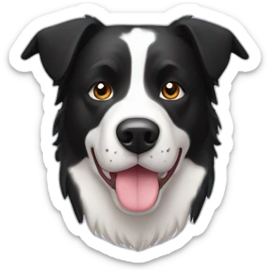 black-and-white-border-collie-american-bulldog sticker