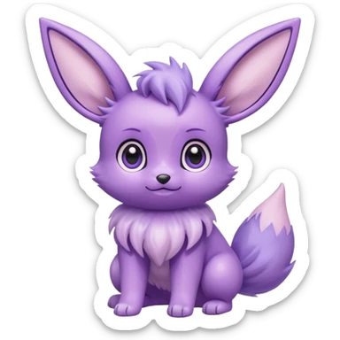 Kawaii Shiny Pastel Violet Lavender Eevee Full Body sticker