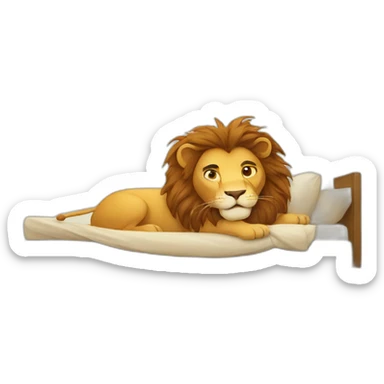 Lion waking up sticker