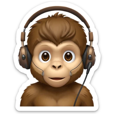 Monkey with headset mic sticker