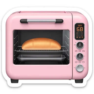 emoji-style Ninja Combi countertop oven, pastel pink appliance, rounded edges, soft highlights, simple shadows, modern kitchen gadget aesthetic, realistic, centered, white background sticker