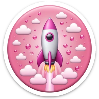 mix light pink dark pink and white girly phone ui rocket sticker