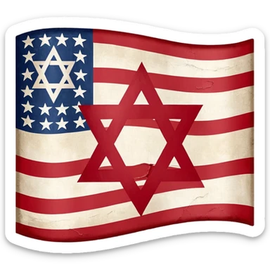 United States flag with a swastika symbol and star of david symbol on the flag sticker