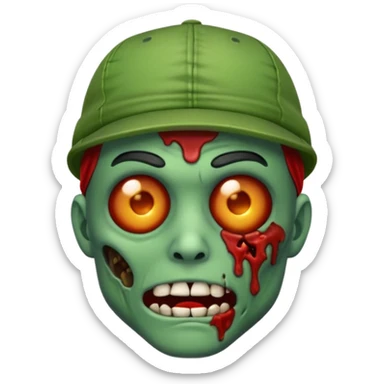 Create a zombie emoji with a cap sticker