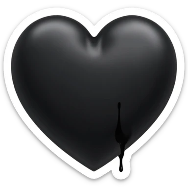 black ink blob heart emoji, isolated on white background, grunge, like pen stroke, flat sticker