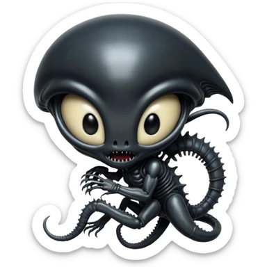 baby xenomorph from movie alien sticker