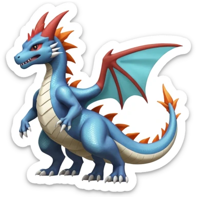 Shiny Silvally-Charizard-Marowak-Salamence-Croconaw-Latios-Fakémon-hybrid-creature (full body)  sticker