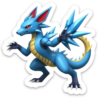 Futuristic Modern Zeraora-Manectric-Salamence-Dialga-Zoroark-fusion sticker