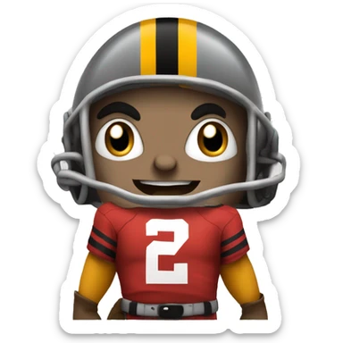 Brutus the buckeye wearing a Pittsburgh Steelers jersey sticker