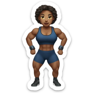 Strong powerlifter woman sticker