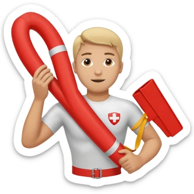 Lifeguard Holding Rescue circle Tube sticker