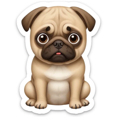 Pug with a broken left leg  sticker