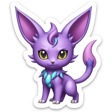 Shiny Dark Cute Edgy Cool Espeon-Nidorino-Liepard-fusion-hybrid full body  sticker