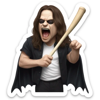 ozzy osbourne biting a bat sticker