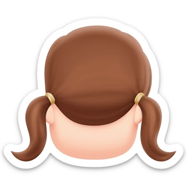 Little girl with pigtails zooming into her ear sticker