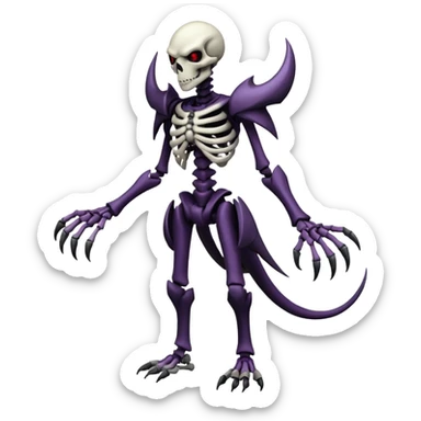 Shiny Badass Edgy Dark Evil Spectral Dusky Spooky Skeletal Cool Hot Stylish Handsome Duskull-Darkrai-Genesect-Fakémon-fusion (full body) sticker