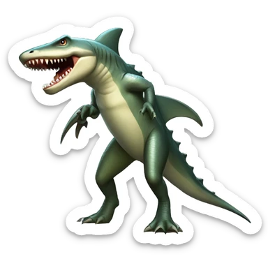 Full body edgy shiny shark-alligator-raptor-dinosaur sticker