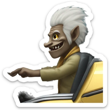 Troll in a corvette  sticker
