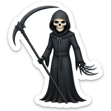 Shadow Scythe for grim reaper with black aura and the scythe must be black and straight in the handle with no additional things sticker