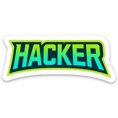 bold, eye-catching logo of the word HACKER in a distinct, eye-catching style sticker