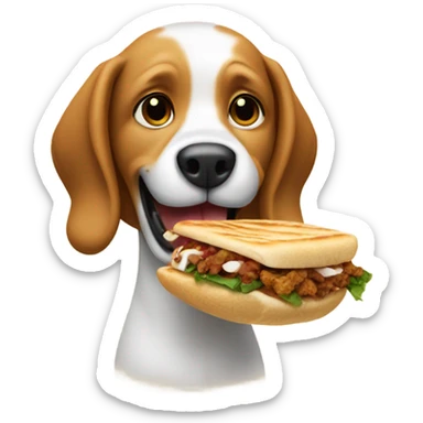 Dog eating shawarma  sticker