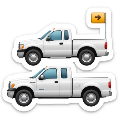 ONE WHITE PICKUPTRUCK SIDE VIEW ELLISDON ON SIDE OF TRUCK sticker