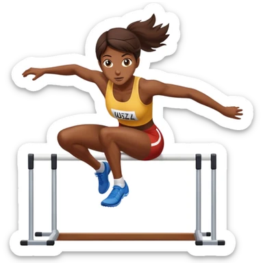Brunette Hurdler going over hurdle sticker
