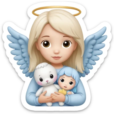 a mix of a jellycat and angel, stitch girlfriend sticker