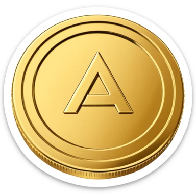 coin placed on its side at a 45-degree angle sticker