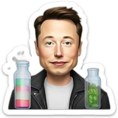elon musk doing drugs, for educational purposes only, inclusiveness and positive, LGTBQ+ sticker