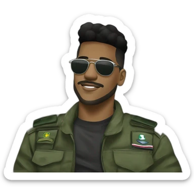 Barbearias Cariocas do Rio de Janeiro Brasil, criar do RJ roupas típicas da favela Streetwear black Brazilian young favela barberman doing a degradê militar fase in a black Brazilian Man sticker