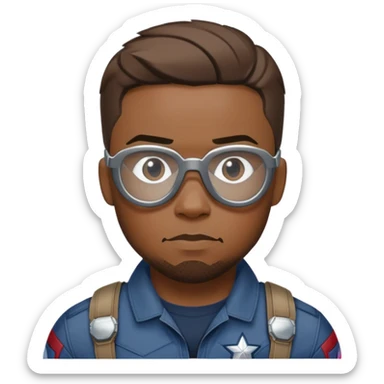 sam wilson with short hair, side-whiskers, and wear safety glasses from  from captain america: civil war sticker