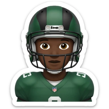 College football player helmet in dark green color ( black player ) sticker