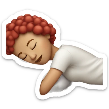 Woman with cherry hair sleeping sticker