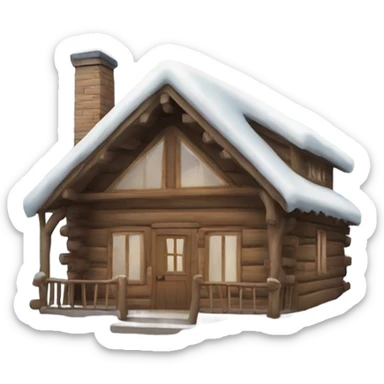 winter cabin sticker