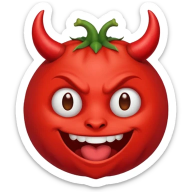 un diablo feliz con unos dedos groseros en los lados sticker