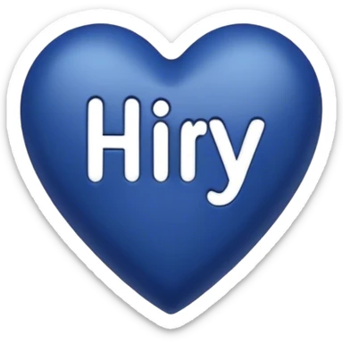 Dark blue heart with the words Hi Ry in the middle  sticker