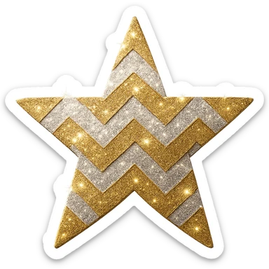 mini star with a chevron pattern, glamorous and stylish sticker