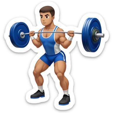 powerlifter with blue shorts perfoming deadlift sticker