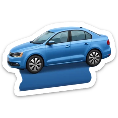 A **simple emoji-style icon** of a **blue multipocket folder**, clean and minimal, with **layered inner tabs**, subtle shading, and a **small blue Volkswagen Jetta car symbol** on the front.
 sticker