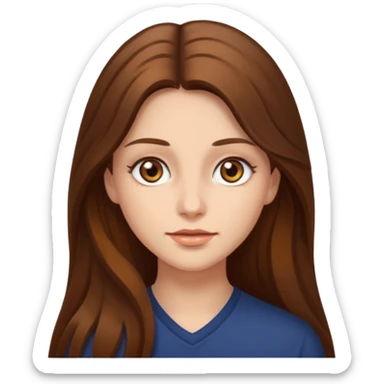 brown long hair hazel eyed woman sticker